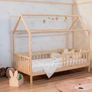 Montessori Çatılı Çocuk Yatağı 90 X 190 Ahşap