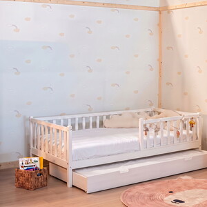  Montessorı Çocuk Yatak Yavrulu 90 X 190 Beyaz