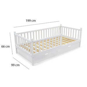  Montessorı Çocuk Yatak Yavrulu 90 X 190 Beyaz