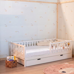 Montessorı Çocuk Yatak Yavrulu 90 X 190 Beyaz