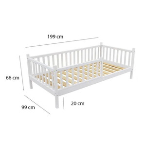  Montessori Çocuk Yatağı 90 X 190 Ahşap Beyaz