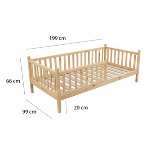  Montessori Çocuk Yatağı 90 X 190 Ahşap
