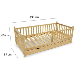  Montessori Yavru Yataklı Çocuk Yatağı 90 X 190 Ahşap