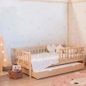  Montessori Yavru Yataklı Çocuk Yatağı 90 X 190 Ahşap